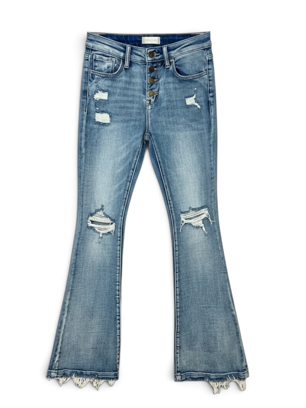 Altar’d State Like New Distressed Button Fly Flare Jeans Size 5/27